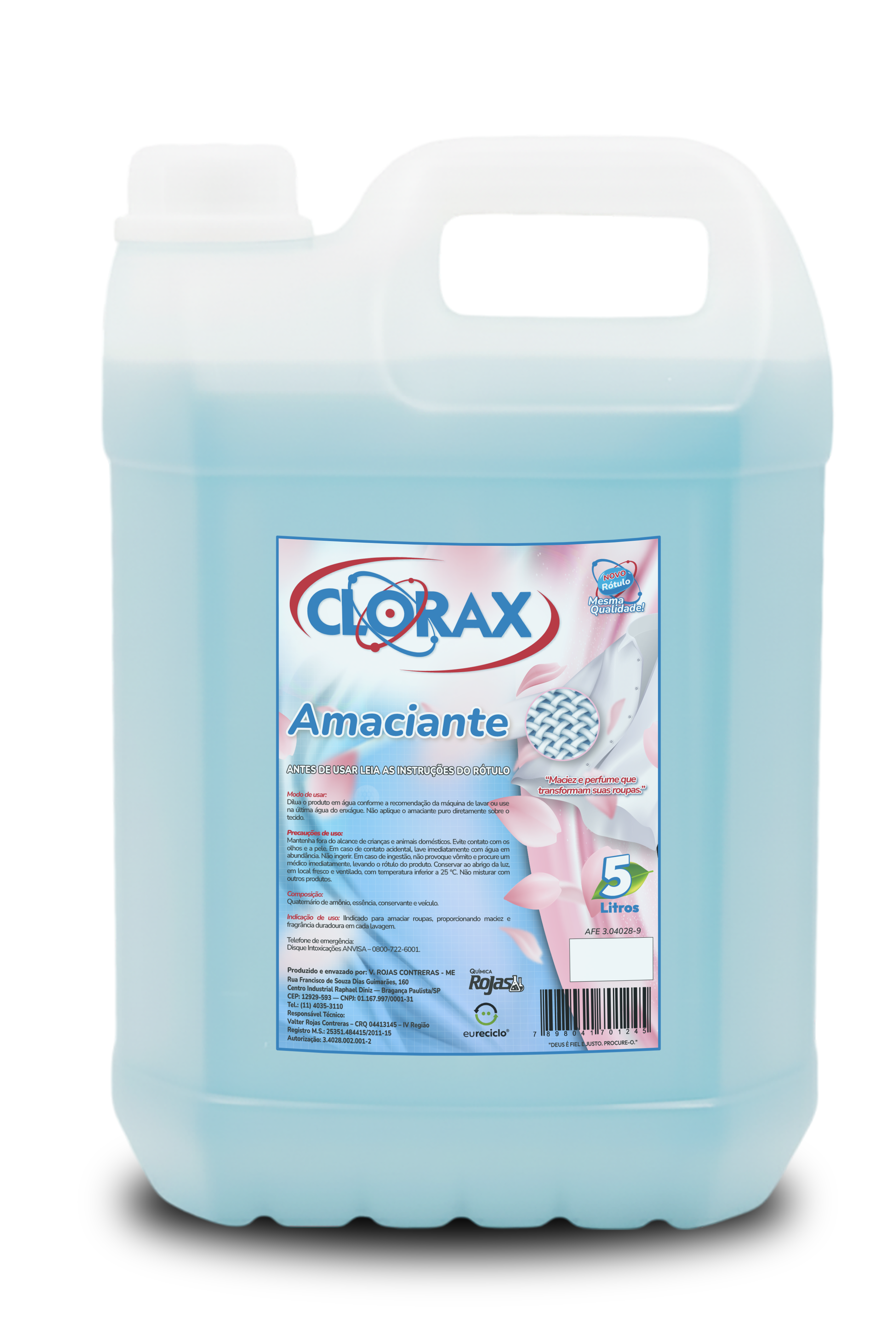 Garrafa de 5L do produto Amaciante